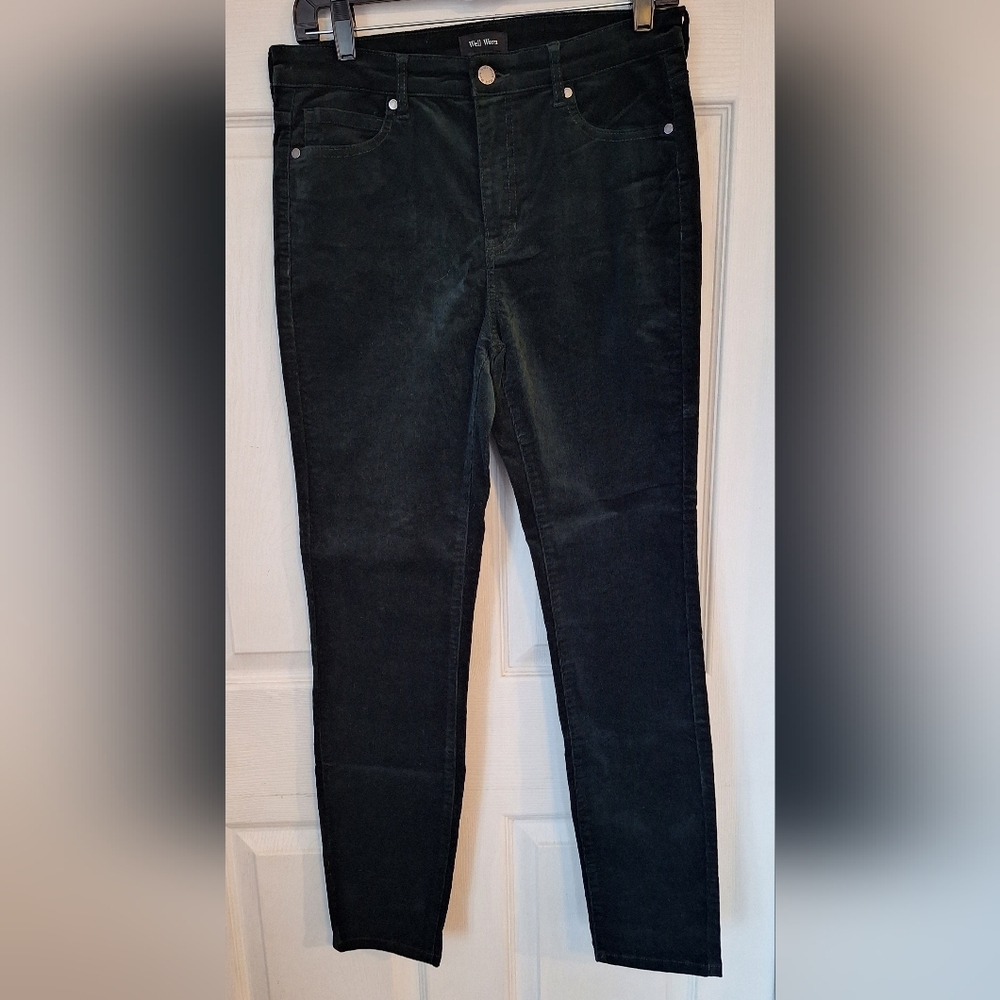 Emerald Green Brushed Cotton Skinny Pants Size 8